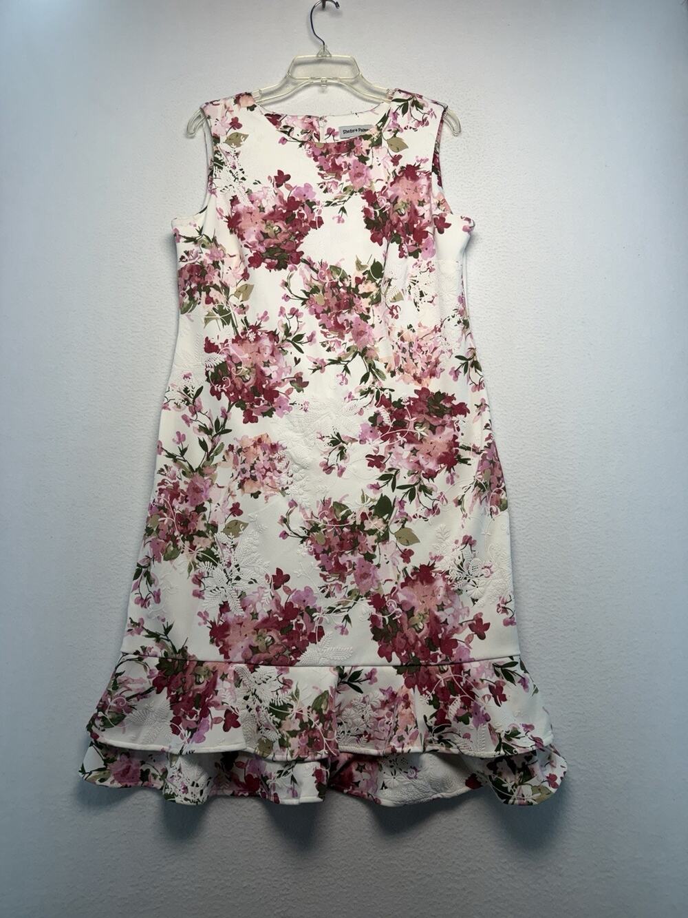 Shelby & Palmer Womens 14 A-Line Knee Length Floral SunDress Textured Feminine